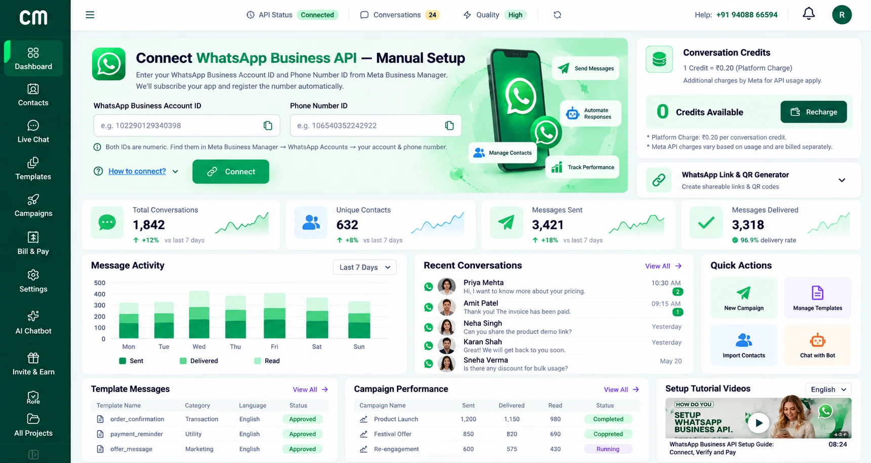 ChatMitra WhatsApp Business Automation Dashboard